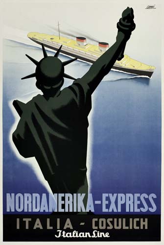 Nordamerika-Express Italia-Cosulich Italian Line, Statue of Liberty