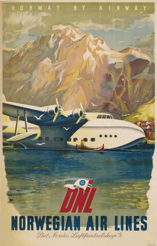 Norwegian Air Lines, DNL, Norway By Airway, white plane