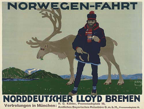 Norwegen-Fahrt Norddeutscher Lloyd Bremen, deer