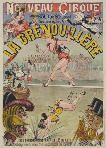 Le Grenouillere, Nouveau Cirque, woman in red