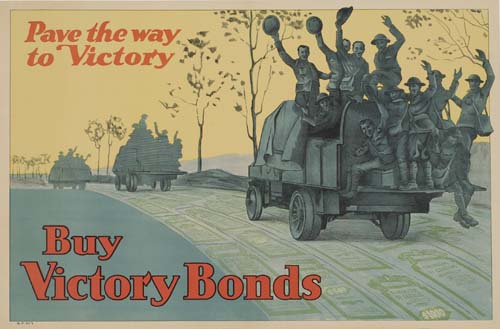 Buy Victory Bonds, soldiers and tanks, pave the way to victory