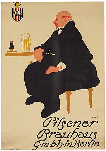 Pilsener Brauhaus, man in black drinks beer