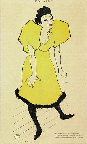 Polaire, woman in yellow dress