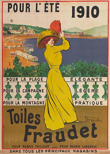 Pour L’Ete 1910, toiles Fraudet, woman in yellow