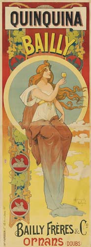 Quinquina Bailly, long poster, woman in white