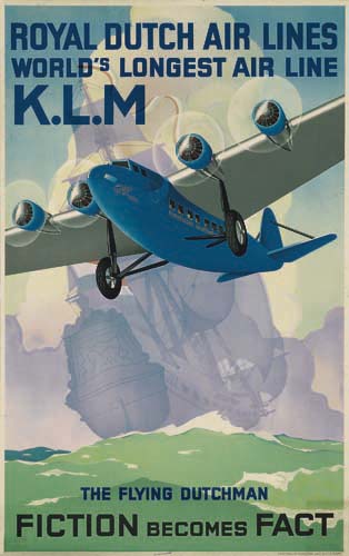KLM Royal Dutch Air Lines, black poster