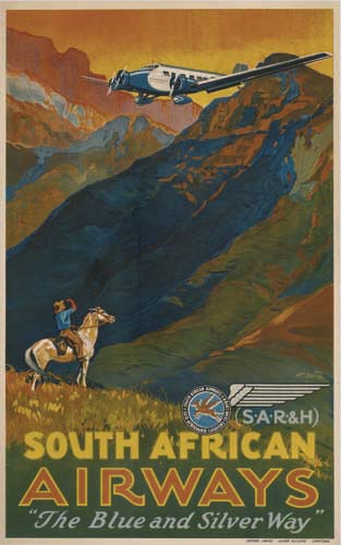 South African Airways, plane over the canyon