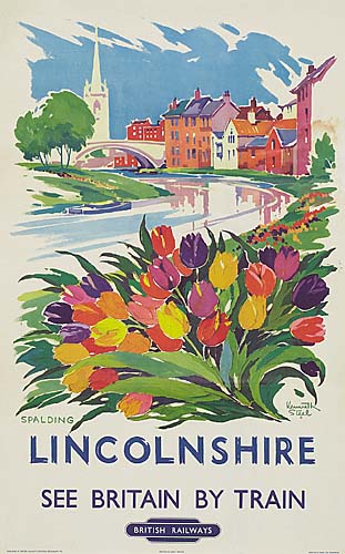 Lincolnshire, See Britain by Train, British Railways, tulips