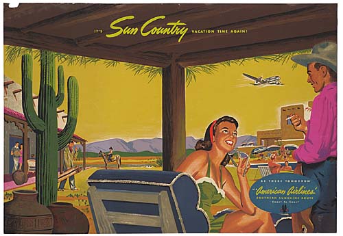 Sun Country, American Airlines, couple, cactus