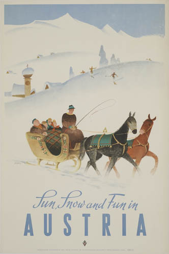 Sun, Snow, and Fun in Austria, horse and carriage in the snow