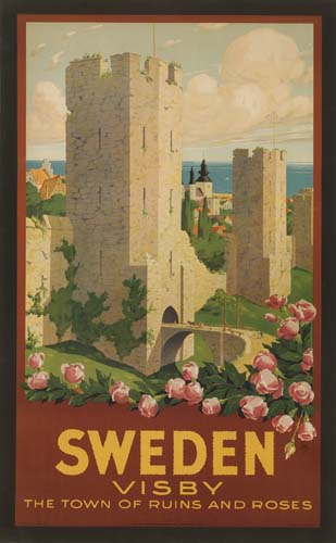 Sweden Visby, stone towers