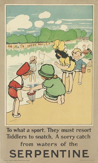 Serpentine, children on the shore