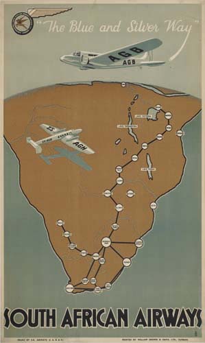 The Blue and Silver Way, South African Airways, routes