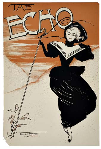 The Echo, red poster, woman in black