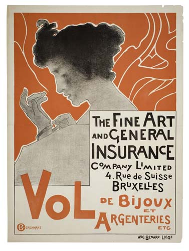 The Fine Art and General Insurance, red poster