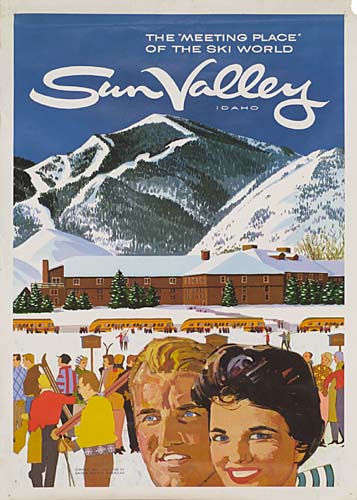 The Meeting Place of the Ski World, Sun Valley, Idaho, man and woman