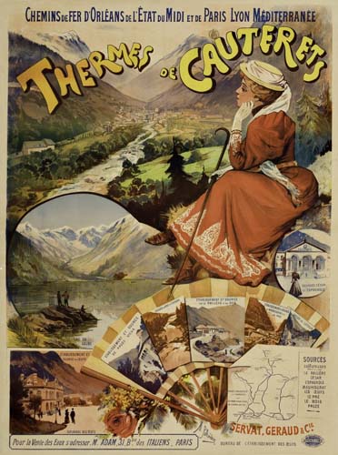 Thermes de Cauterets, woman in red