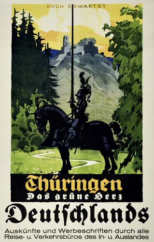 Thuringen Das Grune hers Deutschlands, black knight on black horse