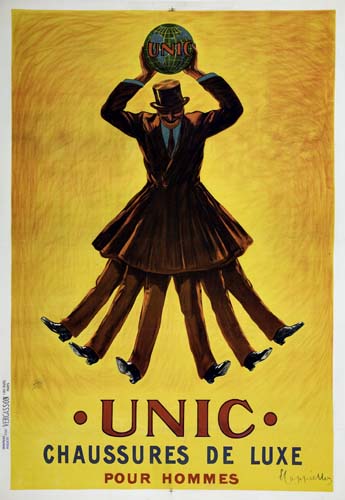 Unic Chaussures de Luxe, yellow poster