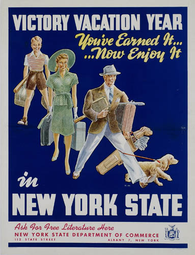 Victory Vacation Year in New York State, blue poster