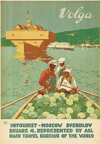 Volga Intourist, watermelons in a boat